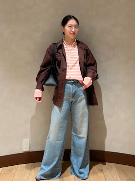 「SHIPS（シップス）のアイテム（アクセサリー）」を使った、中林さん（レディース・157cm）の春コーディネート