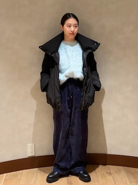 「SHIPS（シップス）のアイテム（ダウンジャケット/コート）」を使った、中林さん（レディース・157cm）の冬コーディネート