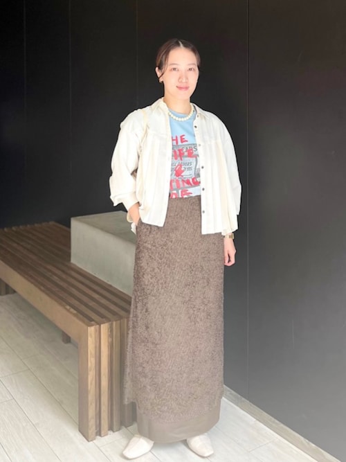 SHIPS（シップス） スカート 「手洗い可能」ジャカード ヘム フレア