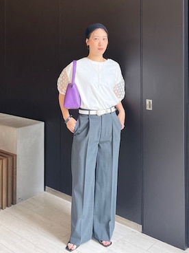「アイテム（ベルト）」を使った、中林さん（レディース・157cm）の夏コーディネート