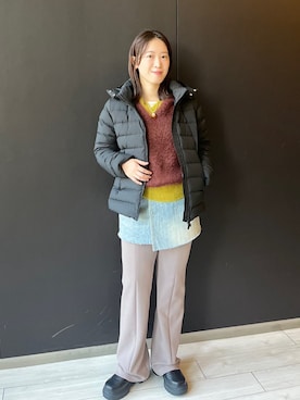 「アイテム（ダウンジャケット/コート）」を使った、中林さん（レディース・157cm）の冬コーディネート