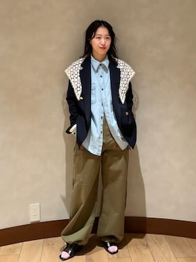 「BINDU（ビンドゥー）のアイテム」を使った、中林さん（レディース・157cm）の春コーディネート