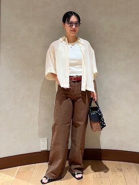 「A VACATION（アヴァケーション）のアイテム」を使った、中林さん（レディース・157cm）の夏コーディネート