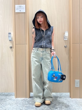 「アイテム（ハンドバッグ）」を使った、シものゆいかさん（レディース・145cm）の夏コーディネート