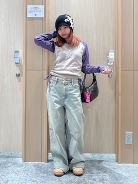 「アイテム（ニットキャップ/ビーニー）」を使った、シものゆいかさん（レディース・145cm）の夏コーディネート