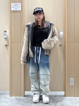 「アイテム（帽子）」を使った、シものゆいかさん（レディース・145cm）の秋コーディネート