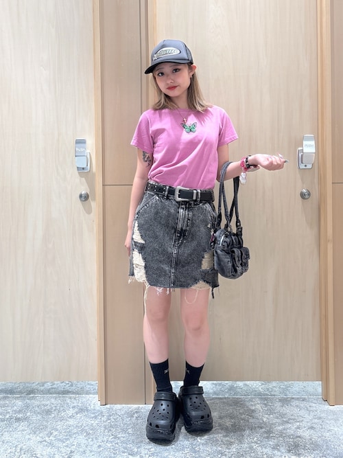 セール】BUTTERFLY PIGMENT DYED S/S BABY TEE（Tシャツ