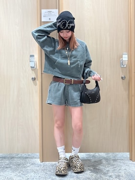 「アイテム（スウェット）」を使った、シものゆいかさん（レディース・145cm）の夏コーディネート