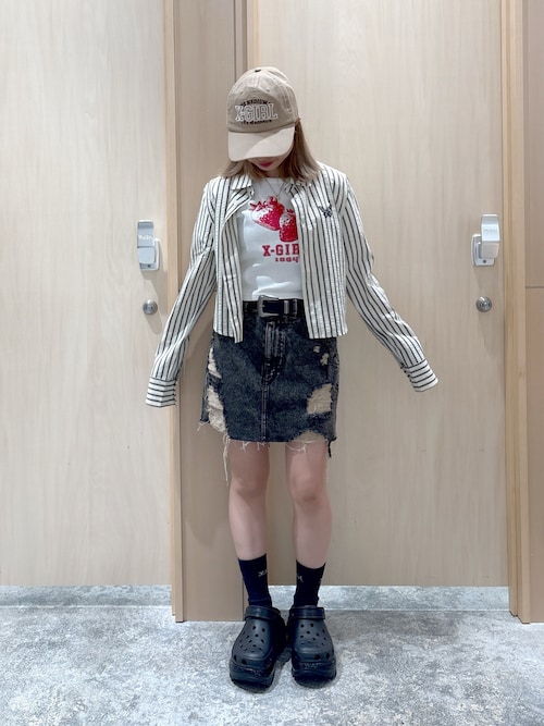 セール】COLLEGE LOGO PIGMENT 6PANEL CAP（キャップ）｜X-girl