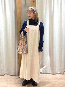 「アイテム（ジャンパースカート）」を使った、ゆ め こさん（レディース・153cm）の冬コーディネート