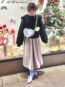 「merry jenny（メリージェニー）のアイテム（ブルゾン）」を使った、manamiさん（レディース・154cm）の秋コーディネート