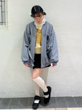 「甘辛mix」｜「アイテム（ブルゾン）」を使った、manamiさん（レディース・154cm）の秋コーディネート