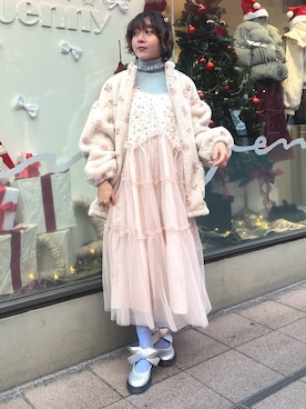 「merry jenny（メリージェニー）のアイテム（ブルゾン）」を使った、manamiさん（レディース・154cm）の冬コーディネート