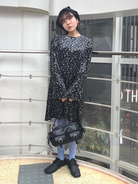 「merry jenny（メリージェニー）のアイテム（ニットキャップ/ビーニー）」を使った、manamiさん（レディース・154cm）の秋コーディネート