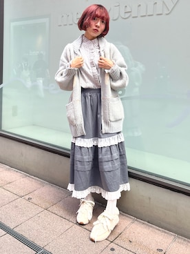 「カウチン」｜manamiさん（レディース・154cm）の秋コーディネート