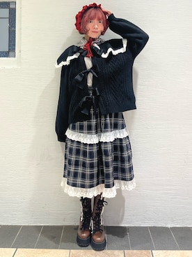 「アイテム（カチューシャ）」を使った、manamiさん（レディース・154cm）の秋コーディネート