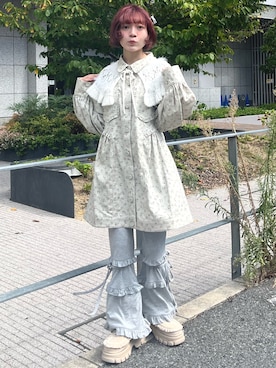 「アイテム（付け襟）」を使った、manamiさん（レディース・154cm）の秋コーディネート