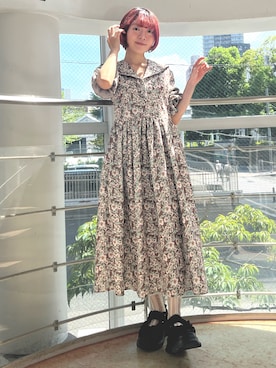 「アイテム（ワンピース）」を使った、manamiさん（レディース・154cm）の夏コーディネート