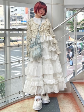 「アイテム（カーディガン/ボレロ）」を使った、manamiさん（レディース・154cm）の夏コーディネート
