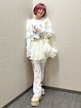 「小花柄」｜manamiさん（レディース・154cm）の夏コーディネート