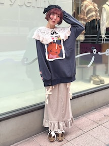 いちご新聞frill frillスウェット｜メリージェニー（merry jenny