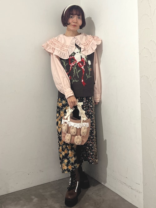 merry jenny（メリージェニー） ハンドバッグ マロンクリームribbon