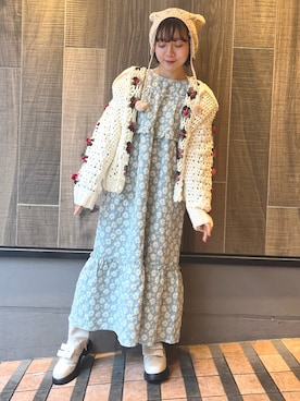 「merry jenny（メリージェニー）のアイテム（ニットキャップ/ビーニー）」を使った、manamiさん（レディース・154cm）の秋コーディネート