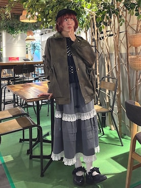 「アイテム（パンプス、ブルー系）」を使った、manamiさん（レディース・154cm）の秋コーディネート