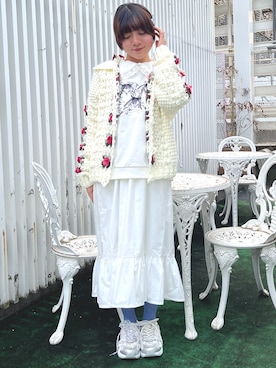 「merry jenny（メリージェニー）のアイテム（スウェット）」を使った、manamiさん（レディース・154cm）の冬コーディネート