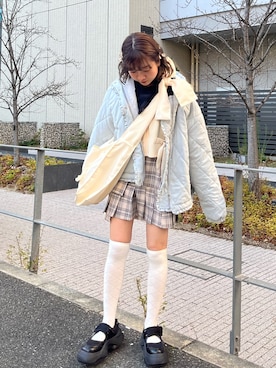 「merry jenny（メリージェニー）のアイテム（ダウンジャケット/コート）」を使った、manamiさん（レディース・154cm）の冬コーディネート