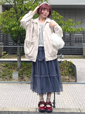 「アイテム（ボストンバッグ）」を使った、manamiさん（レディース・154cm）の秋コーディネート