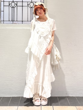 「merry jenny（メリージェニー）のアイテム（帽子）」を使った、manamiさん（レディース・154cm）の夏コーディネート