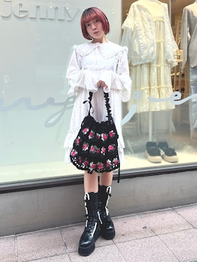 「小花柄」｜manamiさん（レディース・154cm）の夏コーディネート