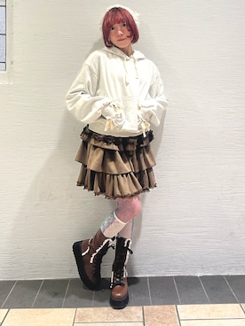 「おでかけコーデ」｜「アイテム（ニットキャップ/ビーニー）」を使った、manamiさん（レディース・154cm）の秋コーディネート