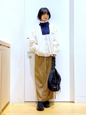 「若見え」｜「アイテム（その他アウター）」を使った、あおき@LAKOLE海老名さん（レディース・156cm）の冬コーディネート