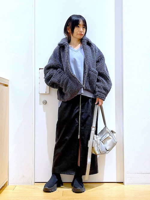 the reracs Edition カラーレスブルゾン(ネイビー) セール】ラメボアエリツキブルゾン / 135672（ブルゾン）｜LAKOLE