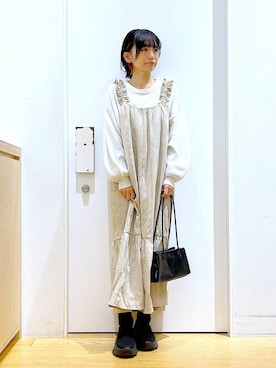 あおき@LAKOLE海老名さん（レディース・156cm）の冬コーディネート