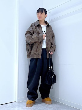 「アイテム（ブルゾン）」を使った、あおき@LAKOLE海老名さん（レディース・156cm）の秋コーディネート