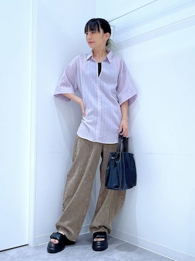 「LAKOLE（ラコレ）のアイテム（シャツ/ブラウス）」を使った、あおき@LAKOLE海老名さん（レディース・156cm）の夏コーディネート