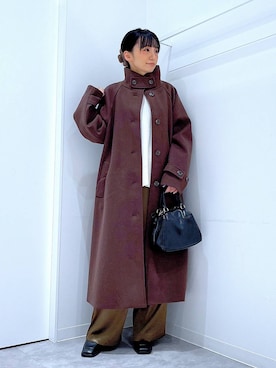 「アイテム（バレッタ/ヘアクリップ）」を使った、あおき@LAKOLE海老名さん（レディース・156cm）の冬コーディネート