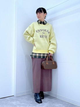 あおき@LAKOLE海老名さん（レディース・156cm）の冬コーディネート