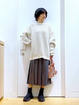 あおき@LAKOLE海老名さん(レディース・156cm)の冬コーディネート