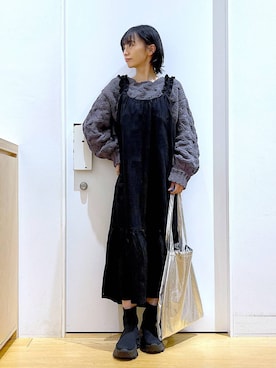 あおき@LAKOLE海老名さん（レディース・156cm）の冬コーディネート