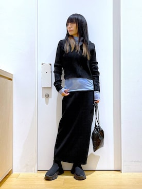 あおき@LAKOLE海老名さん（レディース・156cm）の冬コーディネート