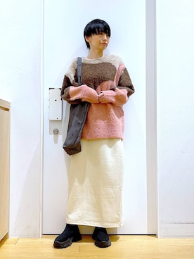 あおき@LAKOLE海老名さん（レディース・156cm）の冬コーディネート