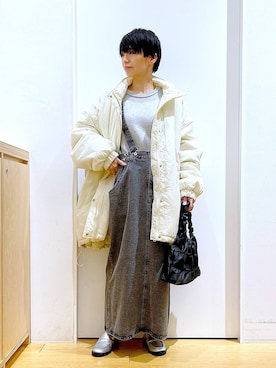 「若見え」｜「アイテム（その他アウター）」を使った、あおき@LAKOLE海老名さん（レディース・156cm）の冬コーディネート