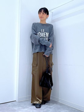 「アイテム（バレッタ/ヘアクリップ）」を使った、あおき@LAKOLE海老名さん（レディース・156cm）の冬コーディネート