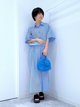 「若見え」｜「アイテム（ワンピース/ドレス）」を使った、あおき@LAKOLE海老名さん（レディース・156cm）の夏コーディネート