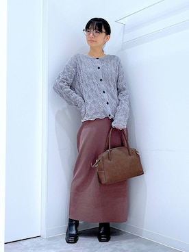 あおき@LAKOLE海老名さん（レディース・156cm）の冬コーディネート