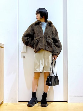 あおき@LAKOLE海老名さん（レディース・156cm）の冬コーディネート